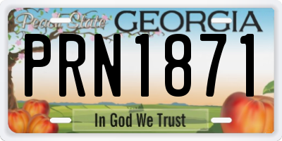 GA license plate PRN1871
