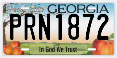 GA license plate PRN1872