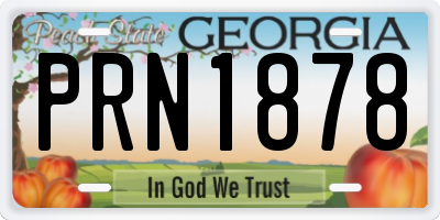 GA license plate PRN1878