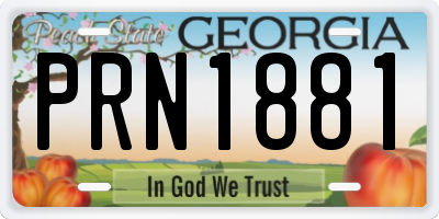 GA license plate PRN1881