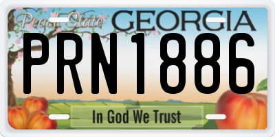 GA license plate PRN1886