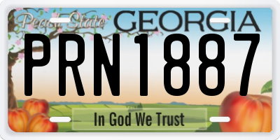 GA license plate PRN1887