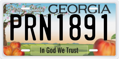 GA license plate PRN1891