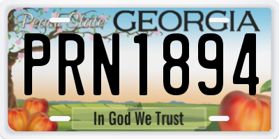 GA license plate PRN1894