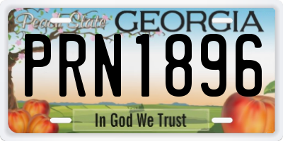 GA license plate PRN1896