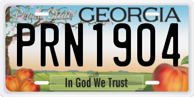 GA license plate PRN1904