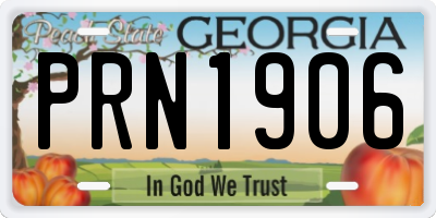 GA license plate PRN1906