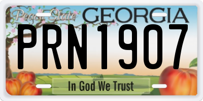 GA license plate PRN1907