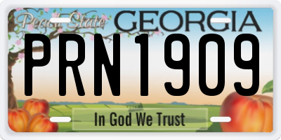GA license plate PRN1909