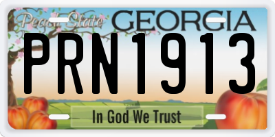 GA license plate PRN1913