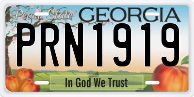 GA license plate PRN1919
