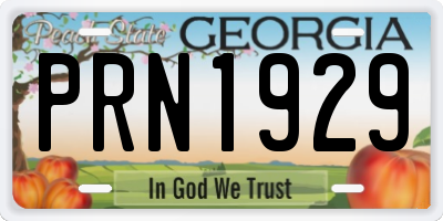 GA license plate PRN1929
