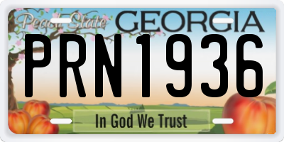GA license plate PRN1936