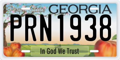 GA license plate PRN1938