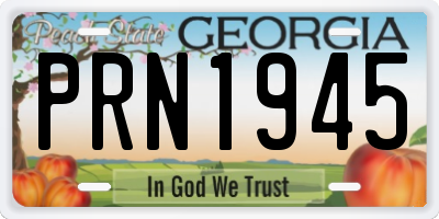 GA license plate PRN1945