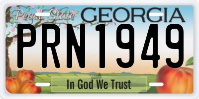 GA license plate PRN1949