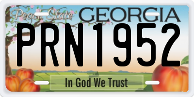 GA license plate PRN1952