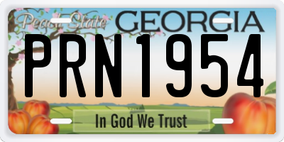 GA license plate PRN1954
