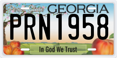 GA license plate PRN1958