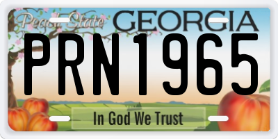 GA license plate PRN1965