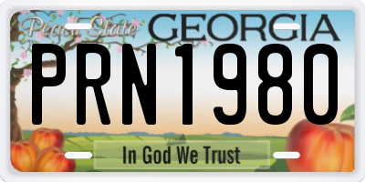 GA license plate PRN1980