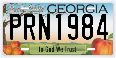 GA license plate PRN1984
