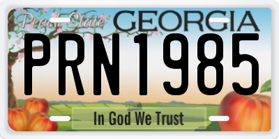 GA license plate PRN1985
