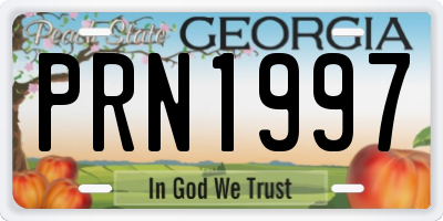 GA license plate PRN1997