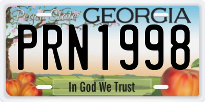 GA license plate PRN1998
