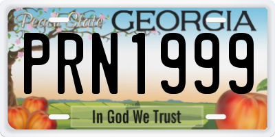GA license plate PRN1999
