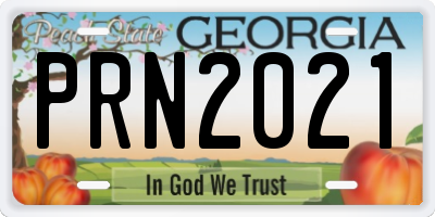 GA license plate PRN2021