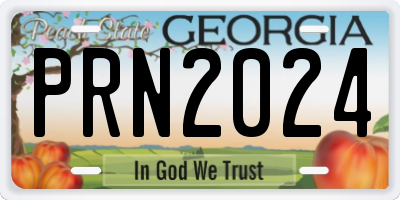 GA license plate PRN2024