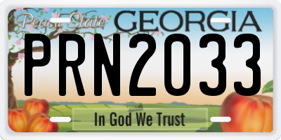 GA license plate PRN2033