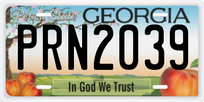 GA license plate PRN2039