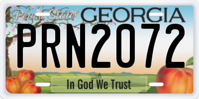 GA license plate PRN2072