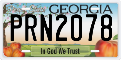 GA license plate PRN2078