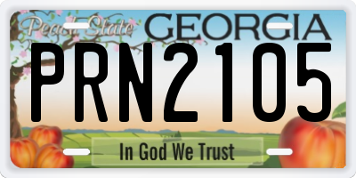 GA license plate PRN2105
