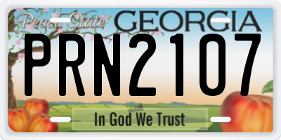 GA license plate PRN2107