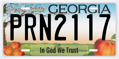 GA license plate PRN2117