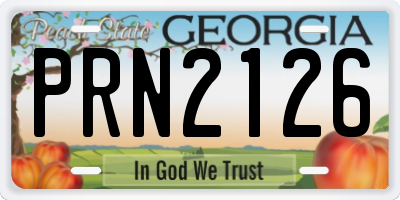 GA license plate PRN2126
