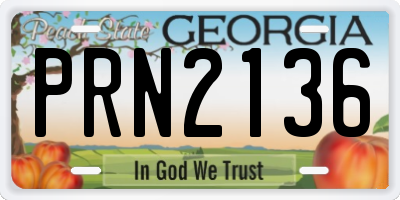 GA license plate PRN2136