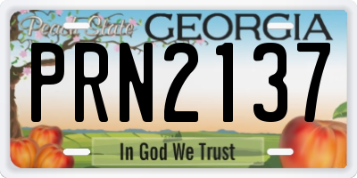 GA license plate PRN2137