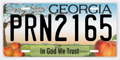 GA license plate PRN2165