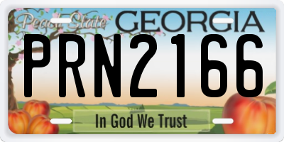 GA license plate PRN2166