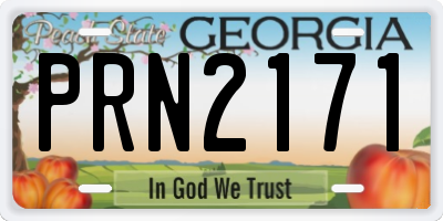 GA license plate PRN2171