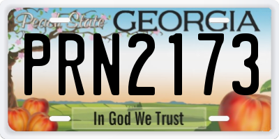 GA license plate PRN2173