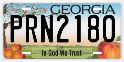 GA license plate PRN2180