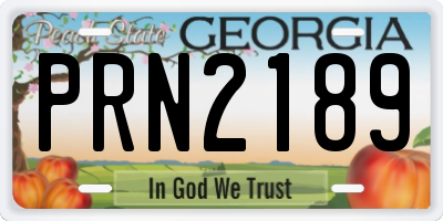 GA license plate PRN2189