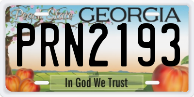 GA license plate PRN2193