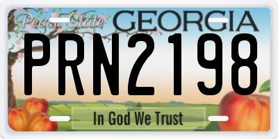 GA license plate PRN2198